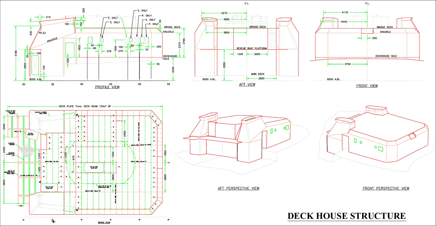 Deckhouse Structure — marine drafting sample